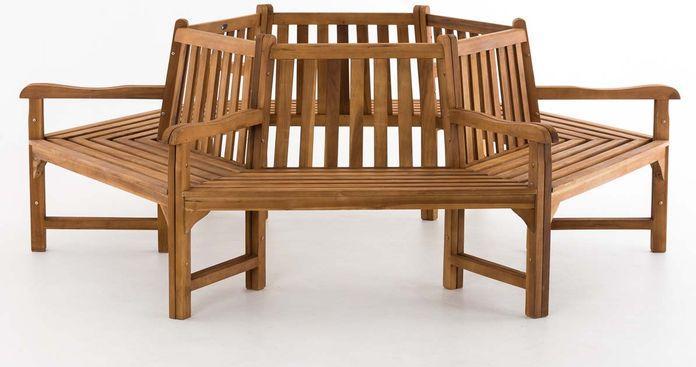 Actual product image Swisshandel24 Sonja tree bench with armrests 250 cm, teak