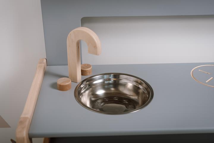 Actual product image Montessori Children's kitchen made of wood - multifunctional - grey ® children's furniture