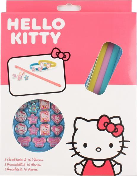 Actual product image Hello Kitty 3 Plastic Bracelets With 18 Charms (15 cm, Plastic)