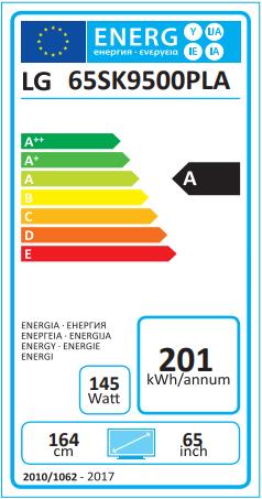 Label énergétique LG 55SK9500PLA (55", LCD, 4K, 2018)