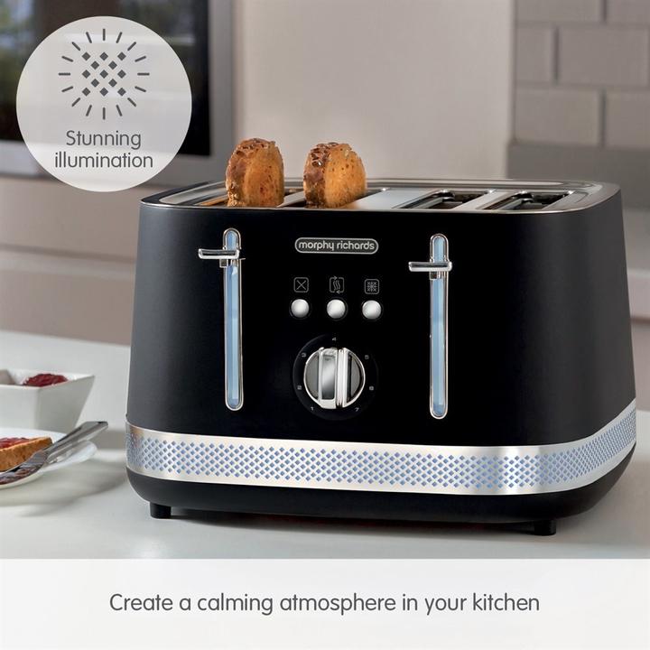 Actual product image Morphy Richards Illumination black 4-slice toaster