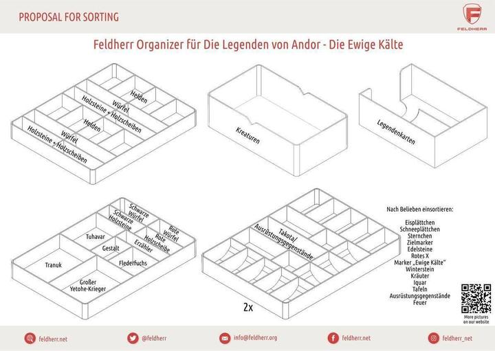 Produktbild Feldherr Organizer Insert für Die Legenden von Andor: Die ewige Kälte - Brettspi (Kunststoff)