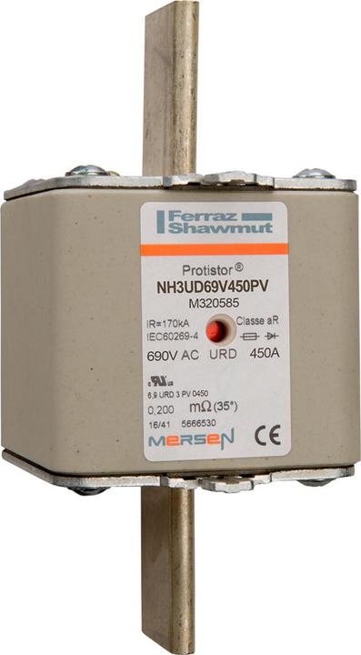 Immagine prodotto LIN M320585 NH fusibile di collegamento con KK DIN 43620 URD = aR 3 AC690V 450A (Fusibile NH-DIN, 450 A)