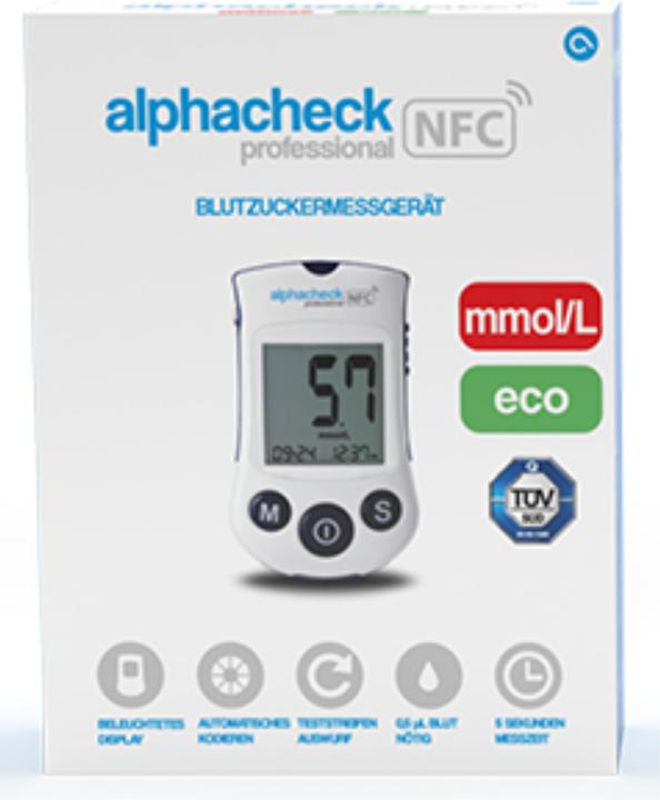 Produktbild Alphacheck professional Blutzuckermessgerät einzeln eco mmol/l (Blutzuckermessgerät)