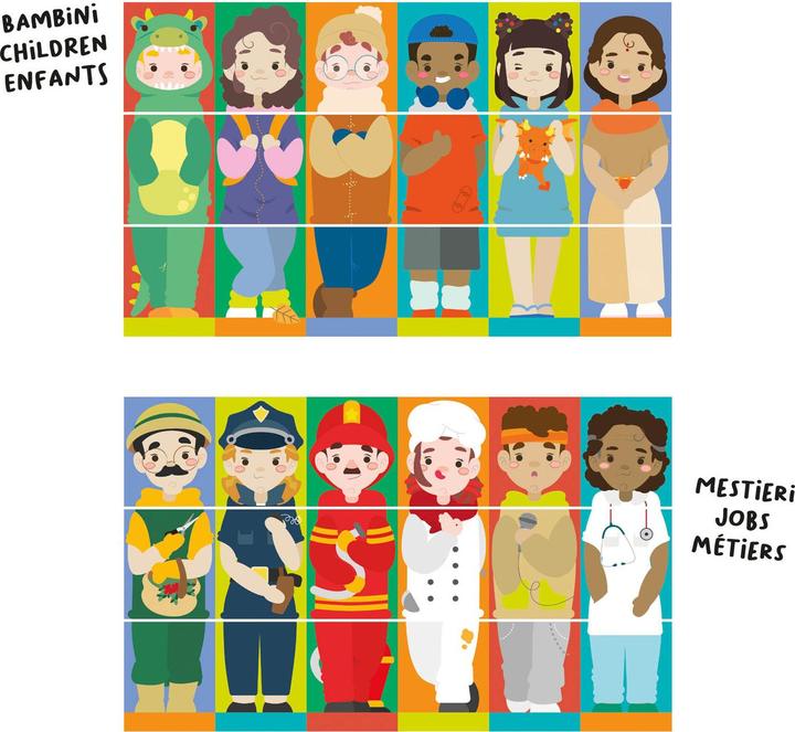 Image du produit Quercetti Puzzle tournant Enfants et métiers Tubo Mix and Match, 2583 (2 pièces)