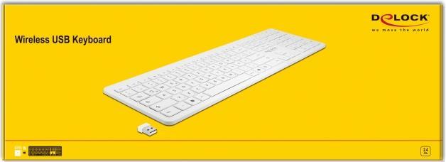 Produktbild Delock USB Tastatur 2,4 GHz kabellos weiss (flach) (DE, Kabelgebunden)