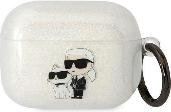 Image du produit Karl Lagerfeld KLAPHNKCTGT Coque Airpods Pro transparente Gliter Karl&Choupette (Manchon pour casque d'écoute)