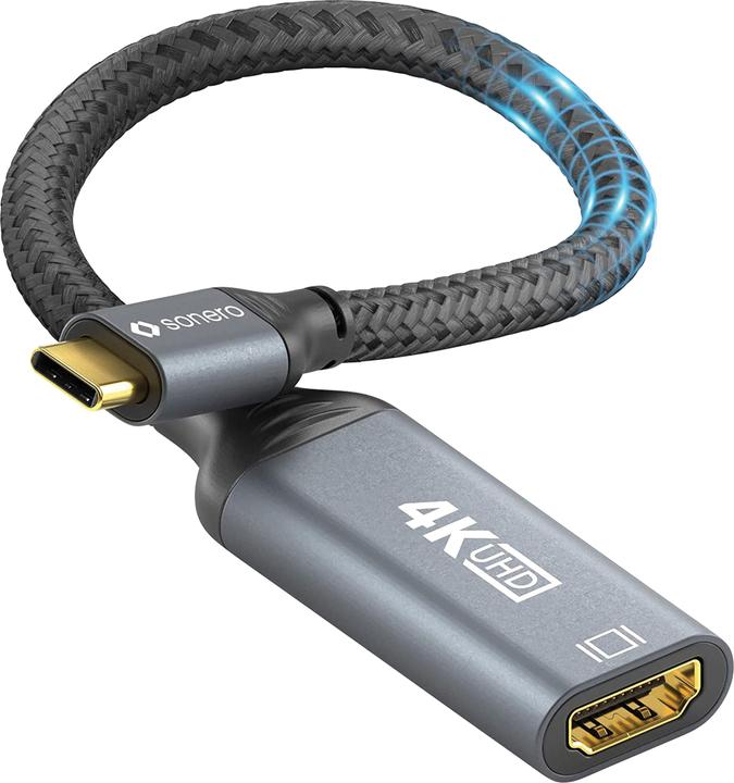 Immagine prodotto Sonero Adattatore USB-C/HDMI, 4K60, 18Gbps, maschio/femmina, grigio/nero, 10 cm (HDMI, 15 cm)