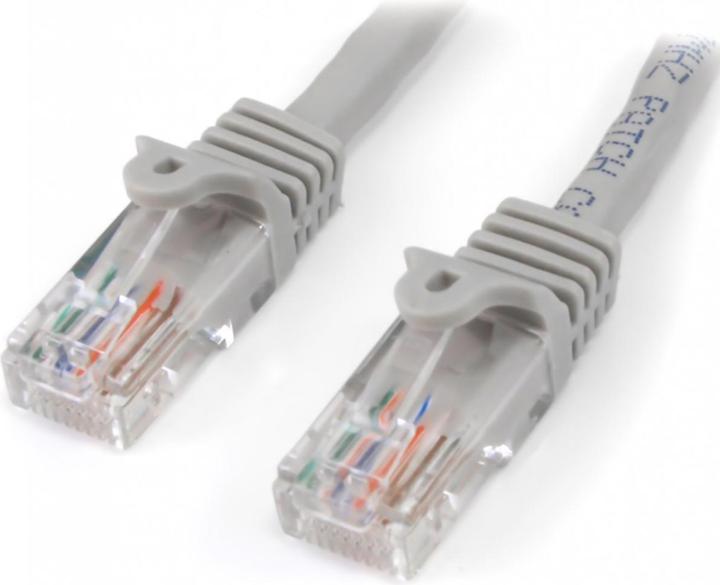Actual product image StarTech 1m Cat5e RJ45 UTP Network Cable Snagless - Cat 5e Patch Cord - Grey - Male / Male (U/UTP, CAT5e, 1 m)