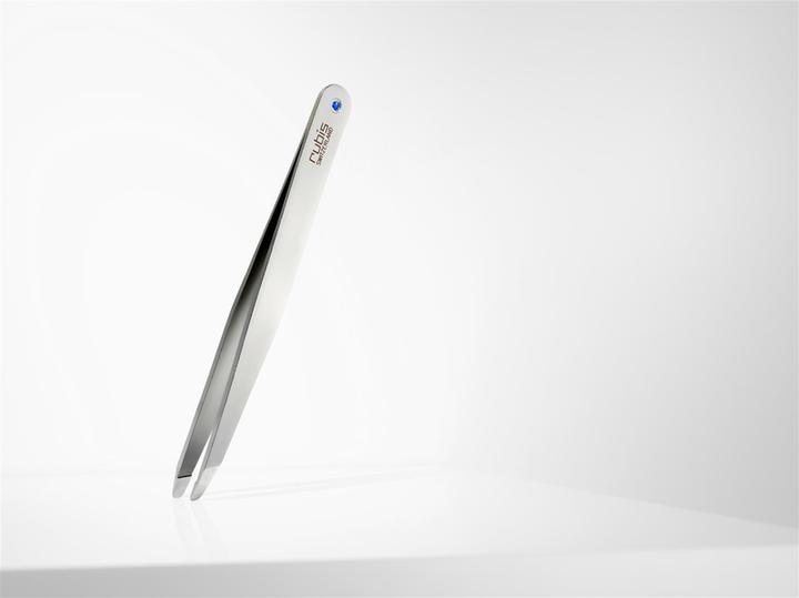 Produktbild Rubis Pinzette Luxury Line, schräg, Inox, silber mit Saphir