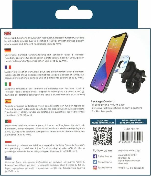 Produktbild prio Fahrrad Handyhalterung Lock & Release
