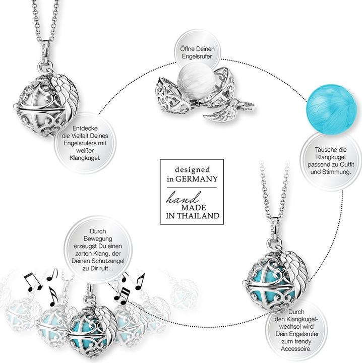 Actual product image Engelsrufer Singing ball with wing (Brass, 925 silver, 45 cm)