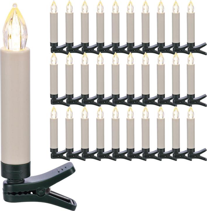 Produktbild Holy LED-Weihnachtsbaumkerzen kabellos mit Fernbedienung, 30er Set, weiss (30 x)