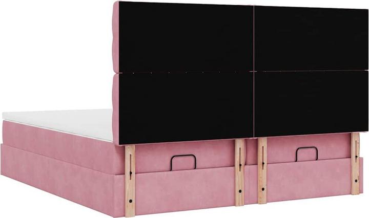 Image du produit VidaXL Ottoman-lit avec matelas rose 200x200 cm velours (200 x 200 cm)