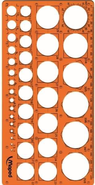Produktbild Maped Kreisschablone, 1 - 35 mm, 39 Kreise (35 cm)