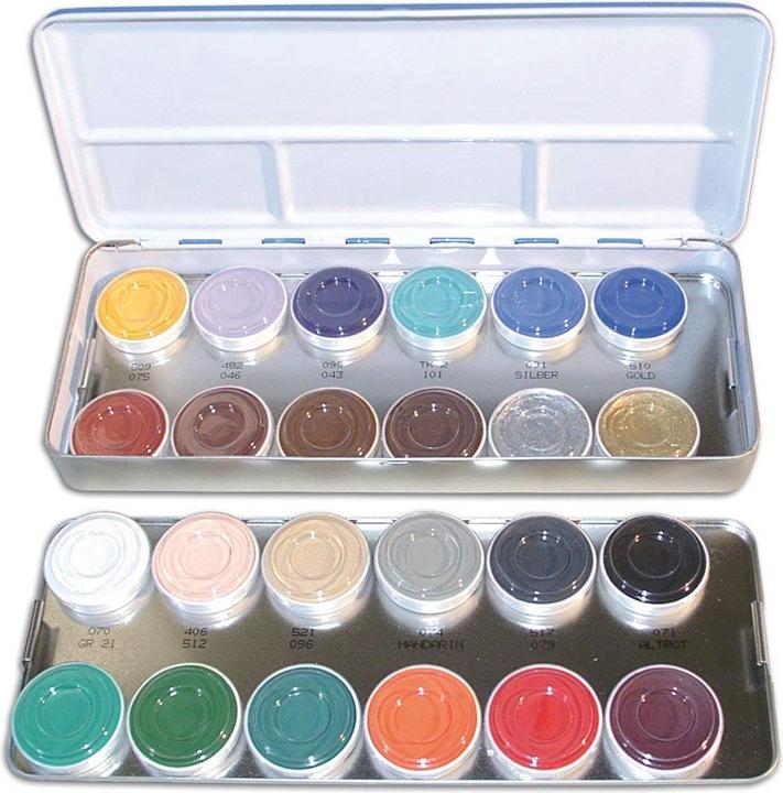 Actual product image Kryolan Aquacolor makeup palette 24 colors