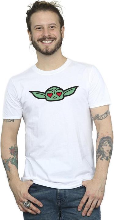 Actual product image Star Wars Mens The Mandalorian Grogu Heart Eyes T-Shirt (L)