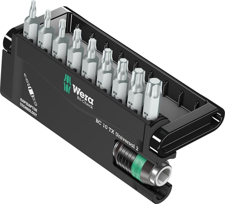 Actual product image Wera Bit-Check 10 TX Universal 2 (Hexagon socket TX M10, Hexagon socket TX M15, Hexagon socket TX M20, Hexagon socket TX M30, Hexagon socket TX M6, Hexagon socket TX M8, Hexagon socket TX M9, Hexagon socket TX M25, Hexagon socket TX M40)
