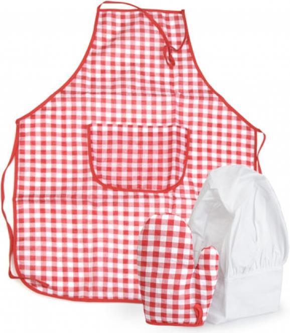 Egmont cooking apron, glove and hat