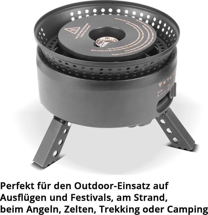 Image du produit Stahlwerk Réchaud de camping 2 en 1 Réchaud électrique Réchaud à gaz Outdoor Camping Koch Set