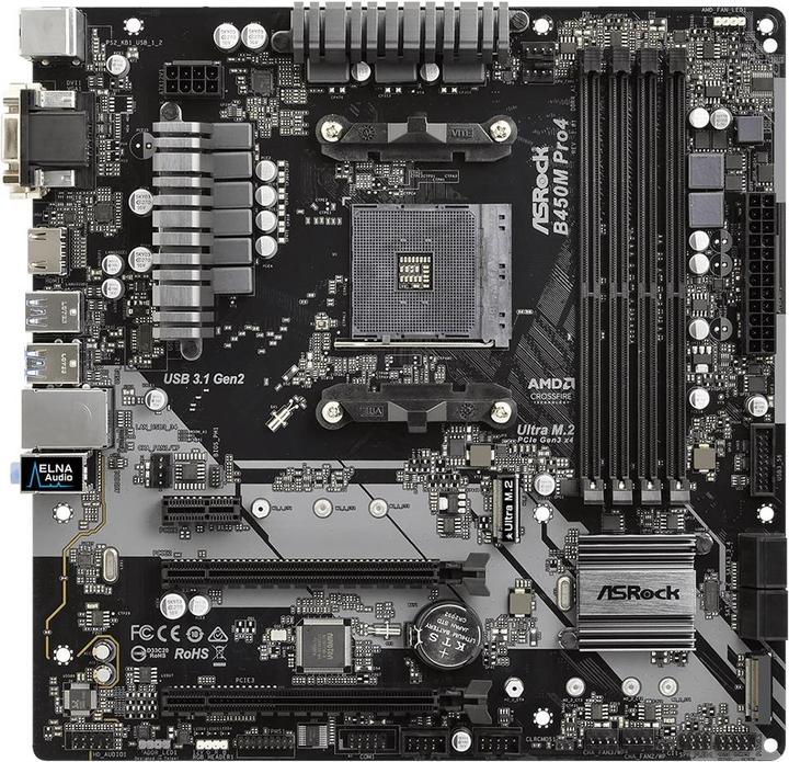 AsRock B450M Pro4 (AM4, AMD B450, mATX)