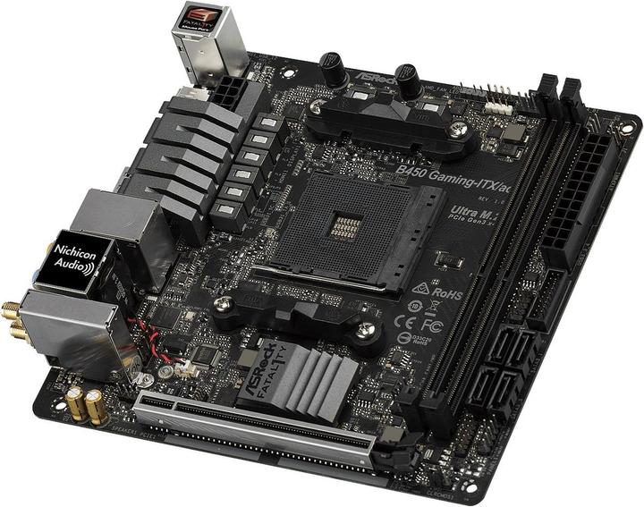 Actual product image AsRock B450 Gaming-ITX/ac (AM4, AMD B450, Mini-ITX)