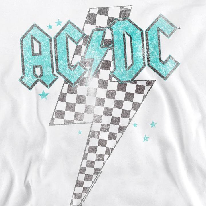 Actual product image AC/DC Unisex Adult Skewed Checkerboard Bolt Sweatshirt (XL)