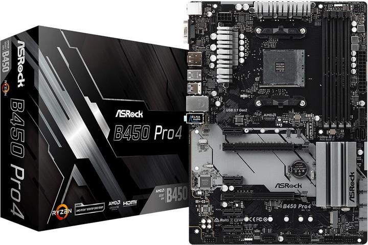 AsRock B450 Pro4 (AM4, AMD B450, ATX)
