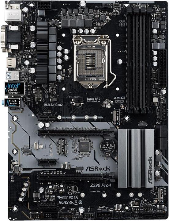 Actual product image AsRock Z390 Pro4 (LGA 1151, Intel Z390, ATX)