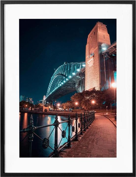 Actual product image Trenddeko Sydney by night - The bridge (30 x 40 cm)