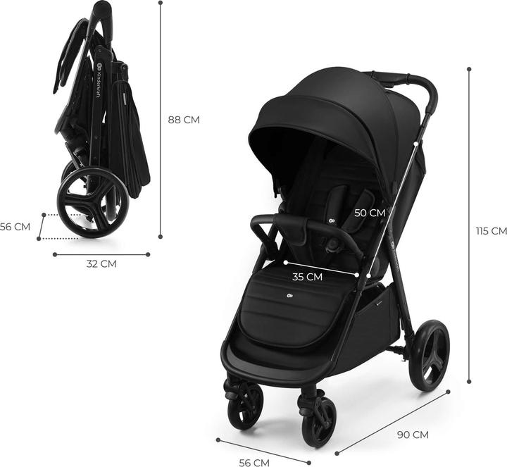 Actual product image KinderKraft Baby Stroller RINE CLASSIC BLACK