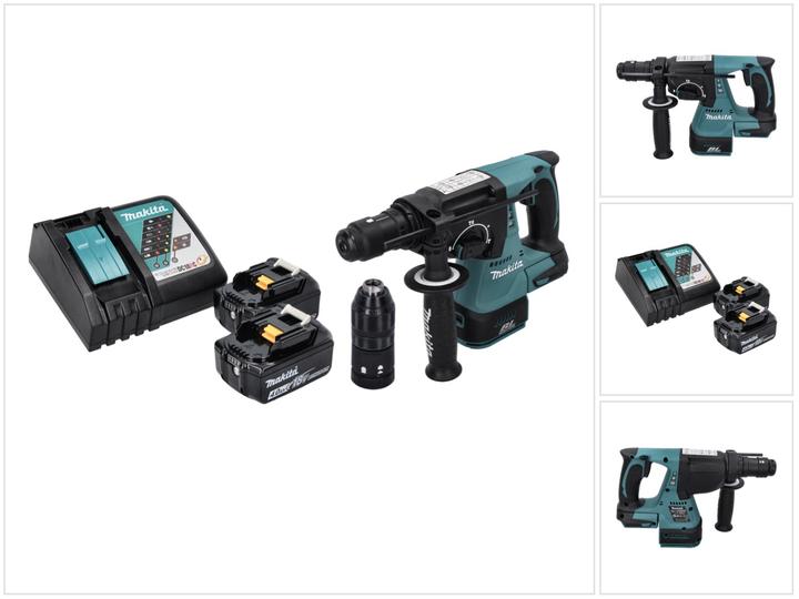 Immagine prodotto Makita DHR 243 RM trapano a percussione a batteria 18 V SDS plus Brushless + 2x batteria ricaricabile 4,0 (Batteria ricaricabile)