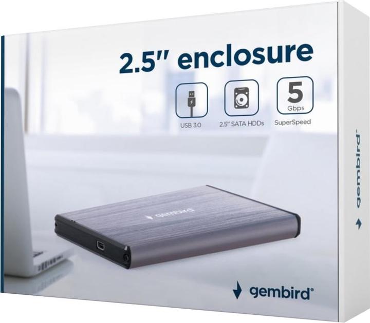 Actual product image Gembird USB 3.0 2.5" enclosure EE2-U3S-3-LG SATA, USB 3.0 (2.5")
