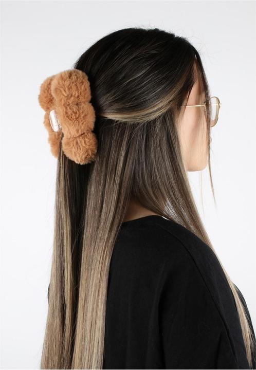 Produktbild Trisa Hair - Fake Fur Hair Clip Pompoms Brown (1 Stk.)