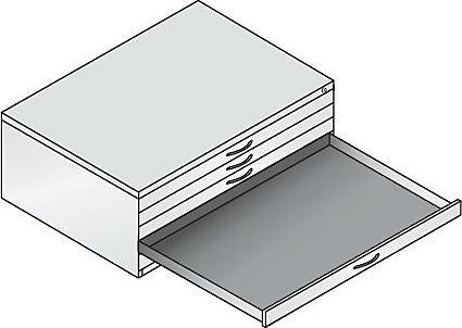 Image du produit C+P CP 7100 Armoire à plans gris noir, aluminium blanc 5 tiroirs 110,0 x 76,5 x 42,0 cm