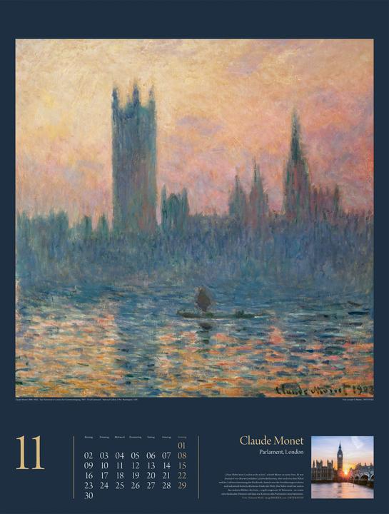 Actual product image KunstGeschichten - Meisterwerke und die Orte ihrer Inspiration Kalender 2026 (Hardcover, German)