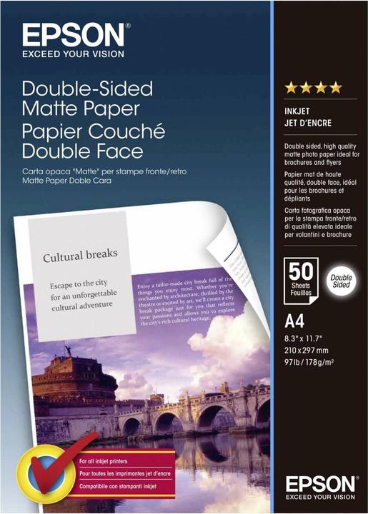 Image du produit Epson tapis double face (178 g/m², A4, 50 x)
