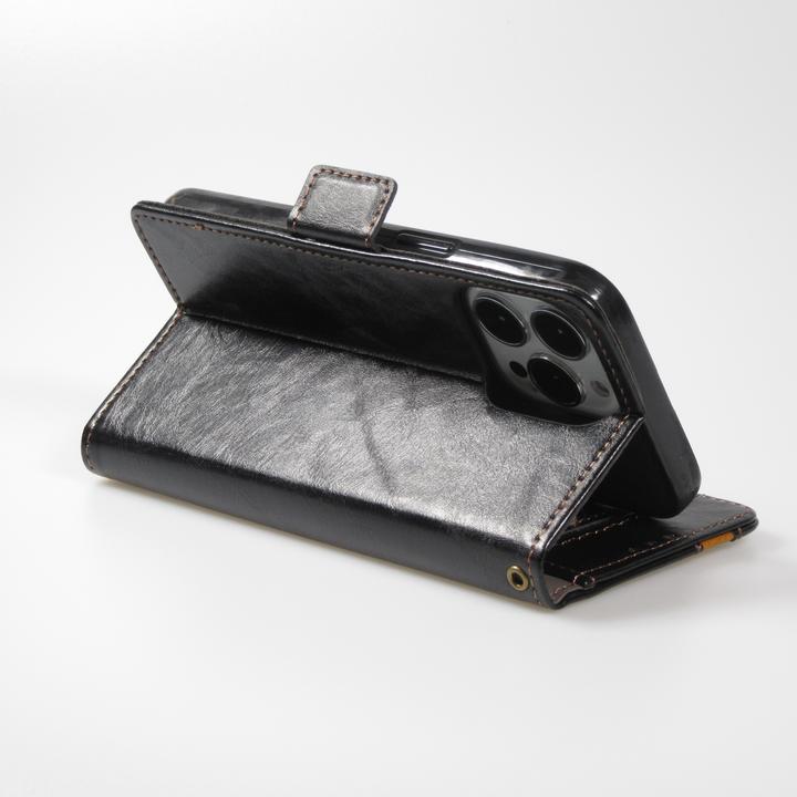 Immagine prodotto PhoneLook Etui cuir Flip Wallet en cuir véritable avec stripe design et compartiment à cartes (Apple iPhone 13 Pro Max)