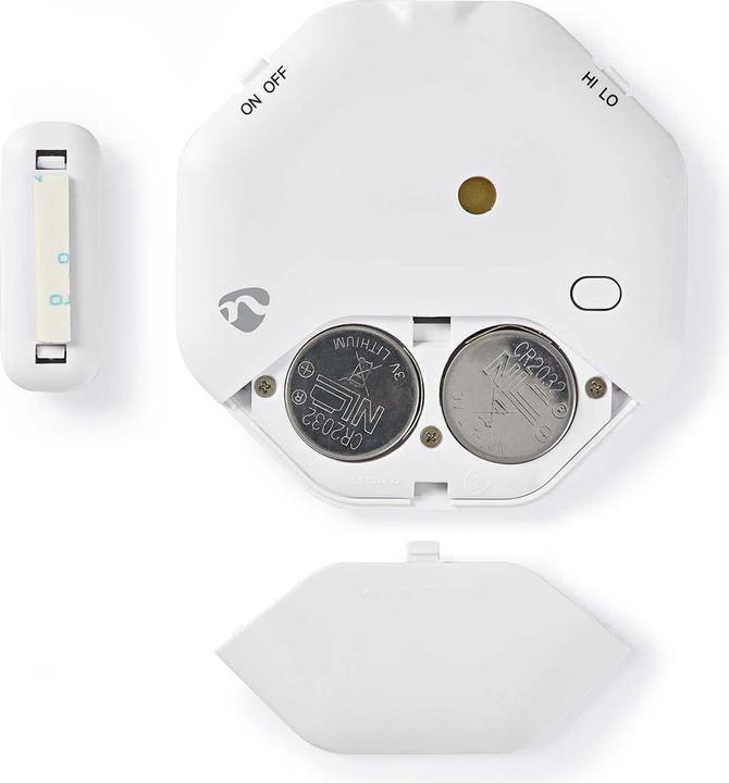 Actual product image Nedis Doorstep Window Alarm Magnetic Sensor Battery Powered 2X CR2032 85 dB White