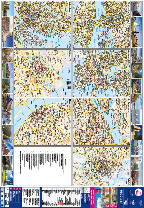 Immagine prodotto Mappa del Mar Baltico (1:1.300.000) con le mappe delle città di Danzica, Helsinki, Copenhagen,