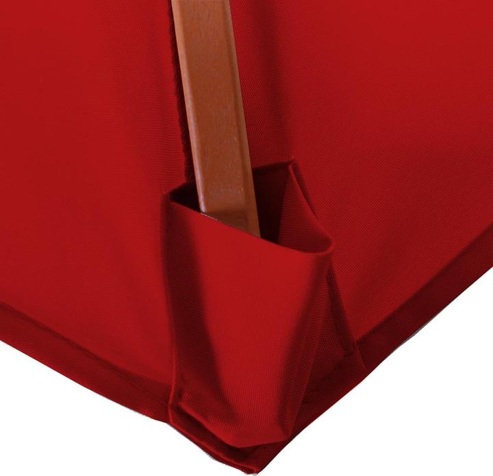 Image du produit Mendler Parasol Florida, Ø 3m polyester/bois - rouge (3 m)