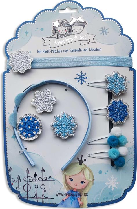 Papierdrachen Haarschmuck Set – Haarreif mit Patches – Eisprinzessin