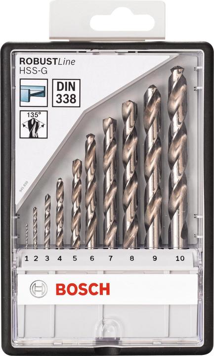 Image du produit Bosch Professional Zubehör Assortiment de forets hélicoïdaux PRO Metal HSS-G, 10 pcs. (6 mm, 1 mm, 10 mm, 7 mm, 3 mm, 5 mm, 8 mm, 9 mm, 2 mm, 4 mm)