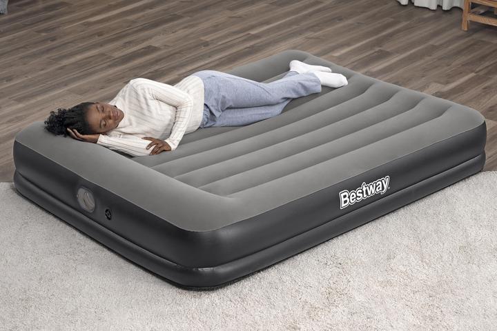 Actual product image Bestway Tritech Queen Air Mattress with Built-in USB Pump 2.03 m x 1.52 m x 36 cm