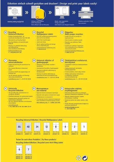 Actual product image Avery Universal labels