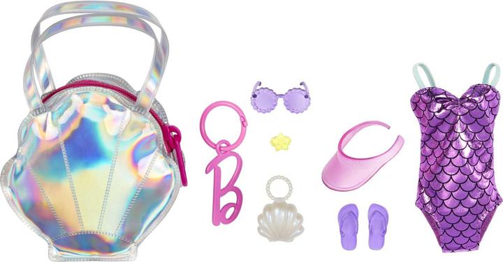 Image du produit Barbie Vêtements de mode et sac de luxe avec accessoires dans un présentoir de comptoir