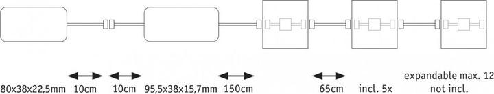Immagine prodotto Paulmann Apparecchio LumiTiles Basic Set Quadrato 5x0.72W (RGBW, 1 cm, Interno)