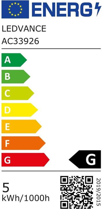 Label énergétique Ledvance Smart+ Wifi Spot (GU10, 5 W, 350 lm, 1 x, G)
