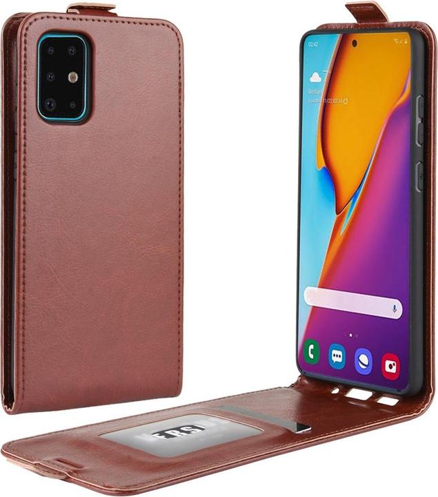 Actual product image Cover-Discount Galaxy S20+ Plus - Classic Leather Flip Case Vertical Brown (Samsung Galaxy S20+)