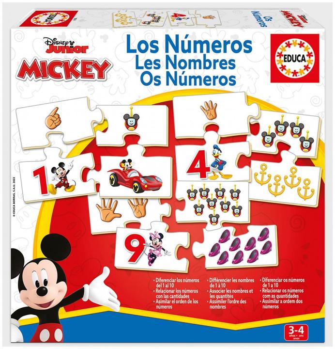 Educa 19327 Puzzle 40 pieces, Disney Mickey Learning numbers from 3+ years (40 pieces)